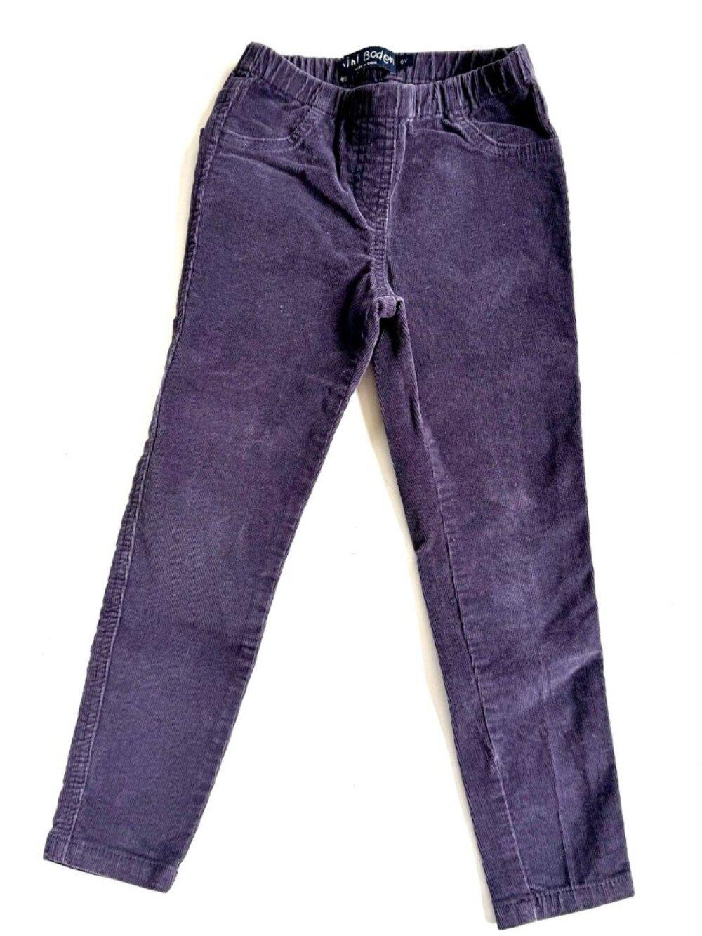 Mini Boden Girls Purple Corduroy Leggings Pull On Size 6Y
